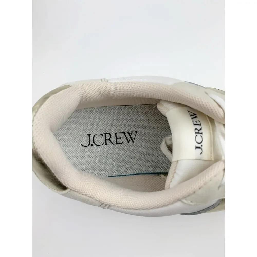 J Crew Trainers Metallic Colorblock Cream Gold Sneakers Retro Casual Women's 10
